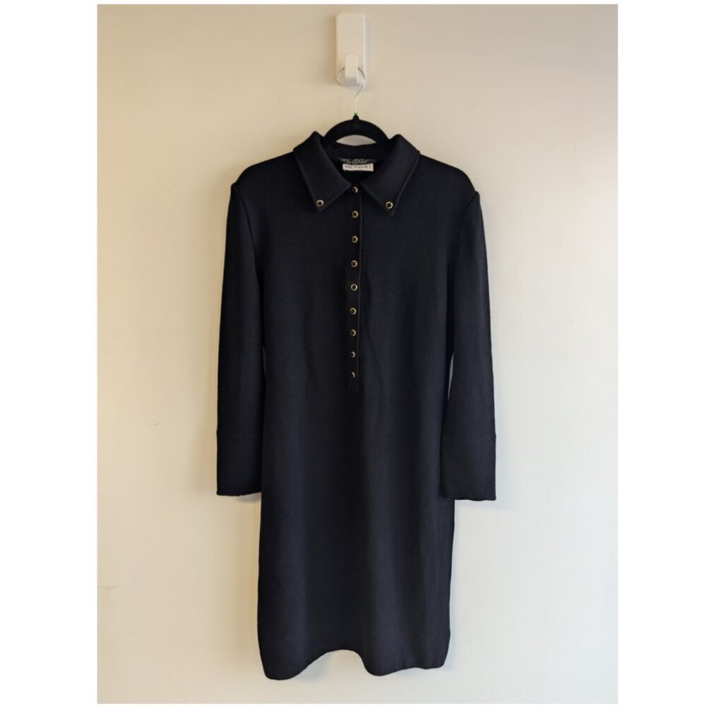 St. John Knit Collared Wool Dress